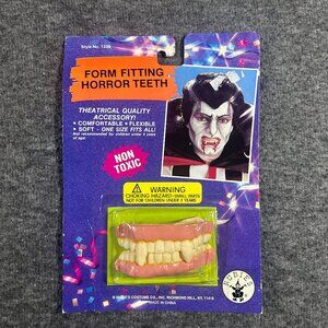 Vintage Halloween Vampire Fangs by Rubies 1992‎ Form Fitting Horror Teeth NIP